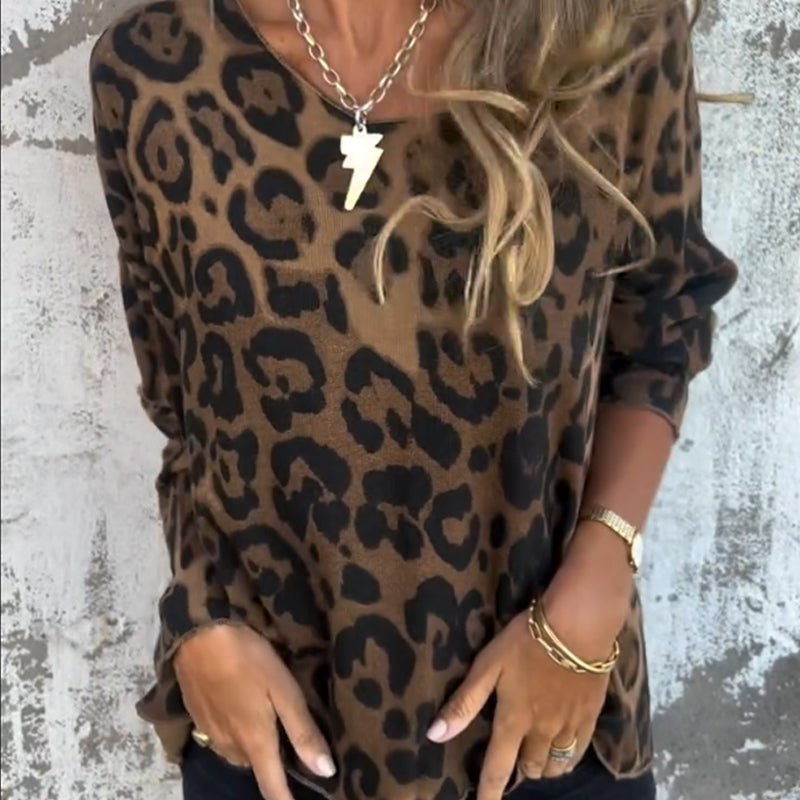 Irene | Top elástico con estampado de leopardo
