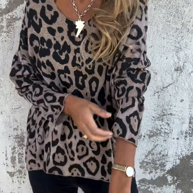 Irene | Top elástico con estampado de leopardo