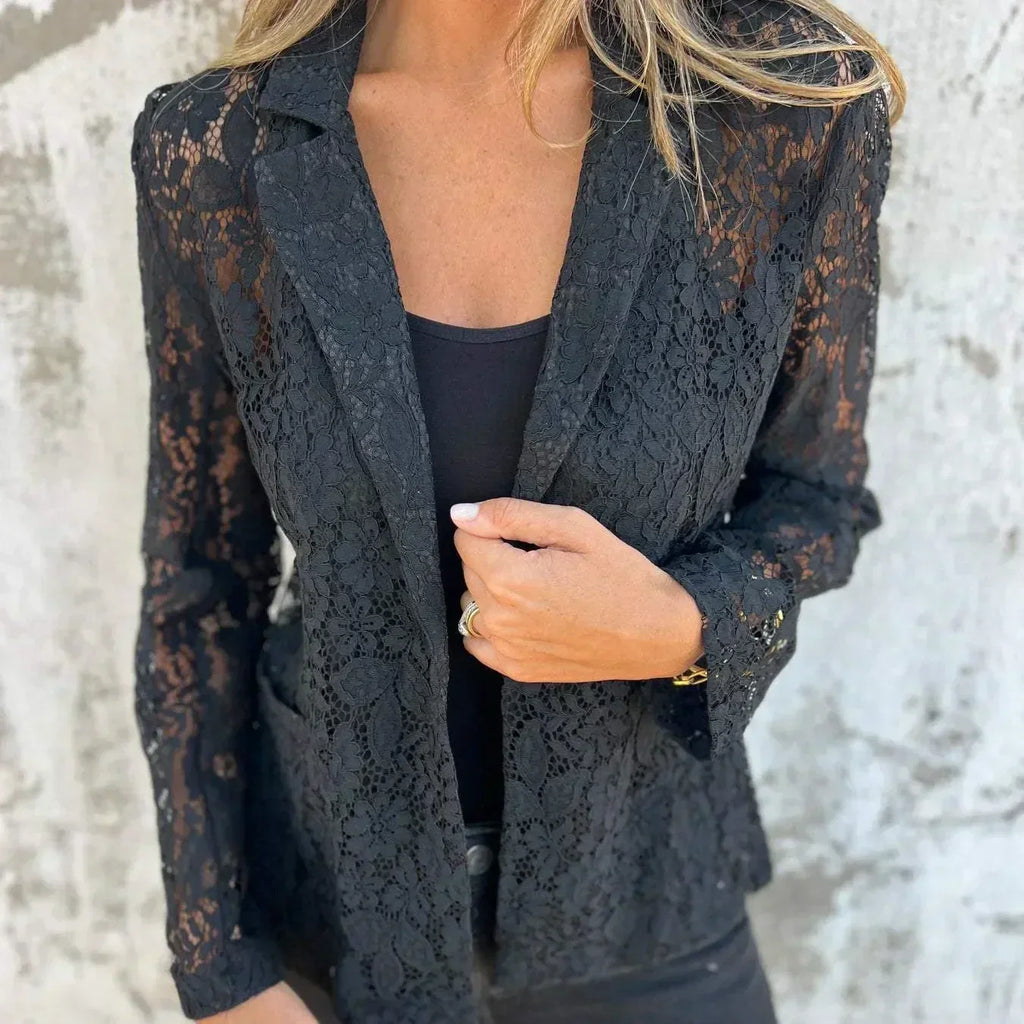 Laura | Blazer con malla de encaje