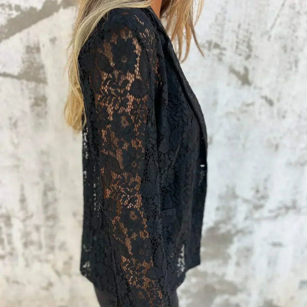 Laura | Blazer con malla de encaje