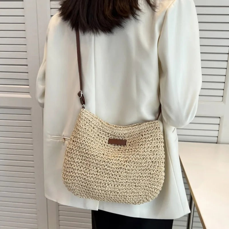 Soléna™ – Bolso Bandolera de Paja Natura