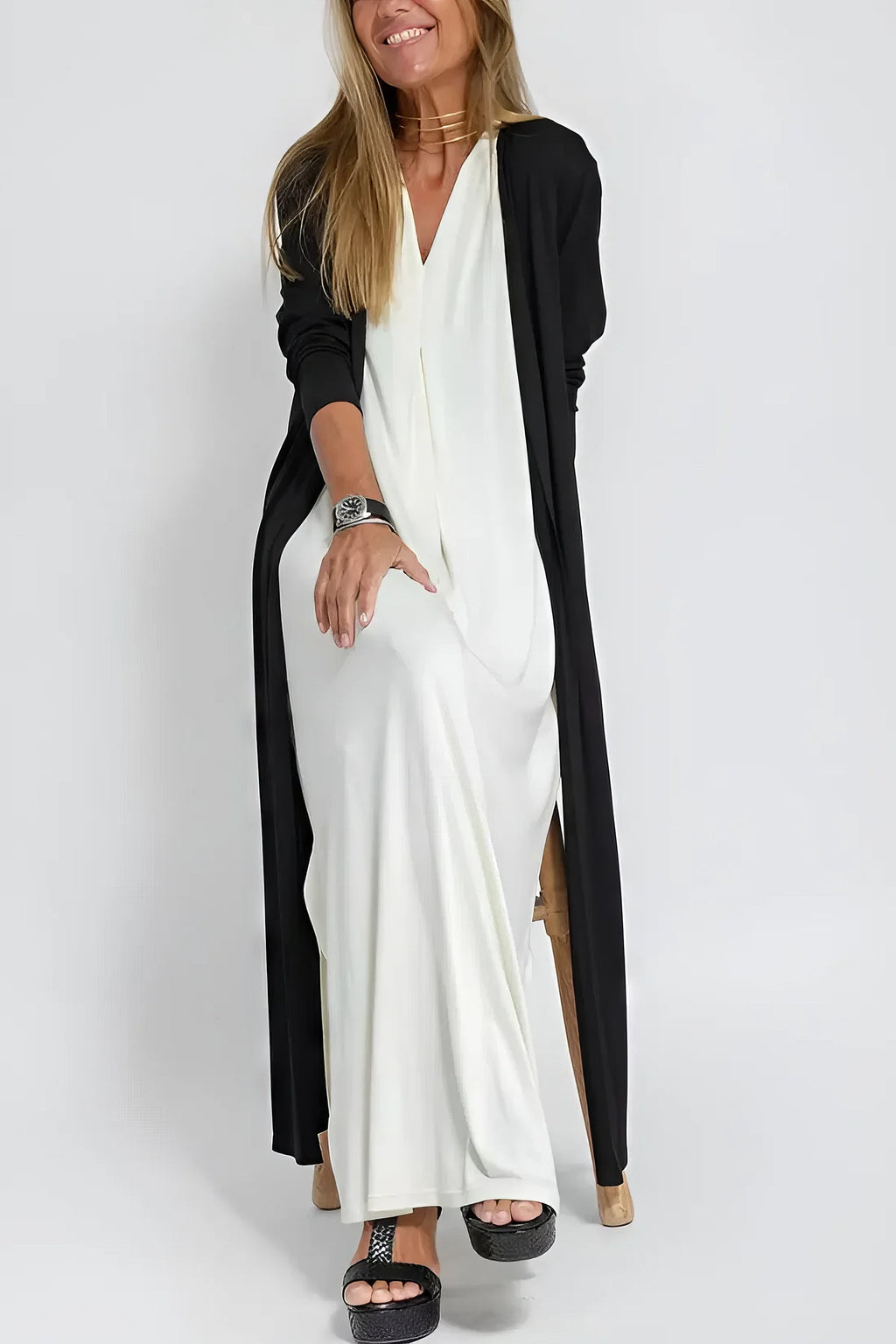 ELISE | Elegante vestido largo con cárdigan a juego gratis