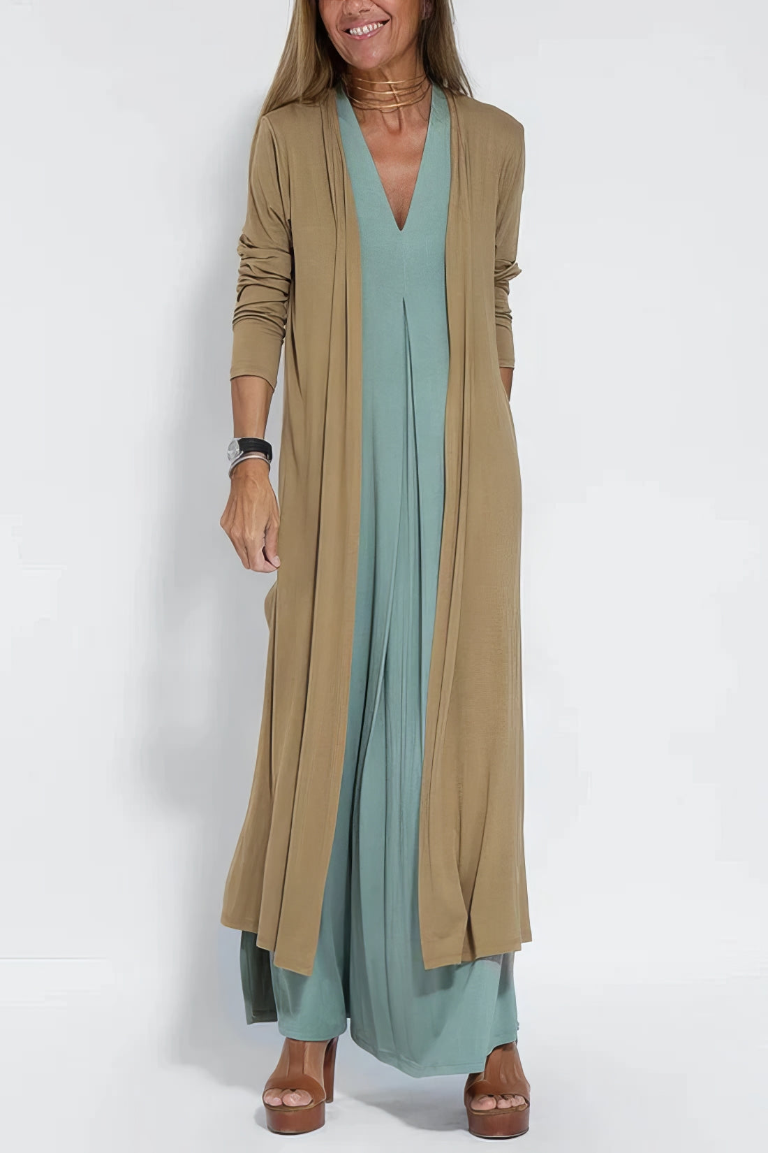 ELISE | Elegante vestido largo con cárdigan a juego gratis